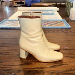 Alohas Cream Ankle Boots - Size 38